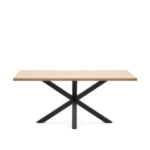 Kave Home Argo eettafel rechthoek 180x100 cm Natural/Black