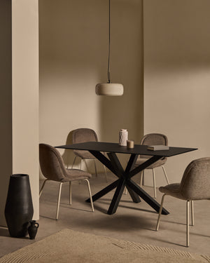 Kave Home Argo eettafel rechthoek 160x90 cm Black/Black