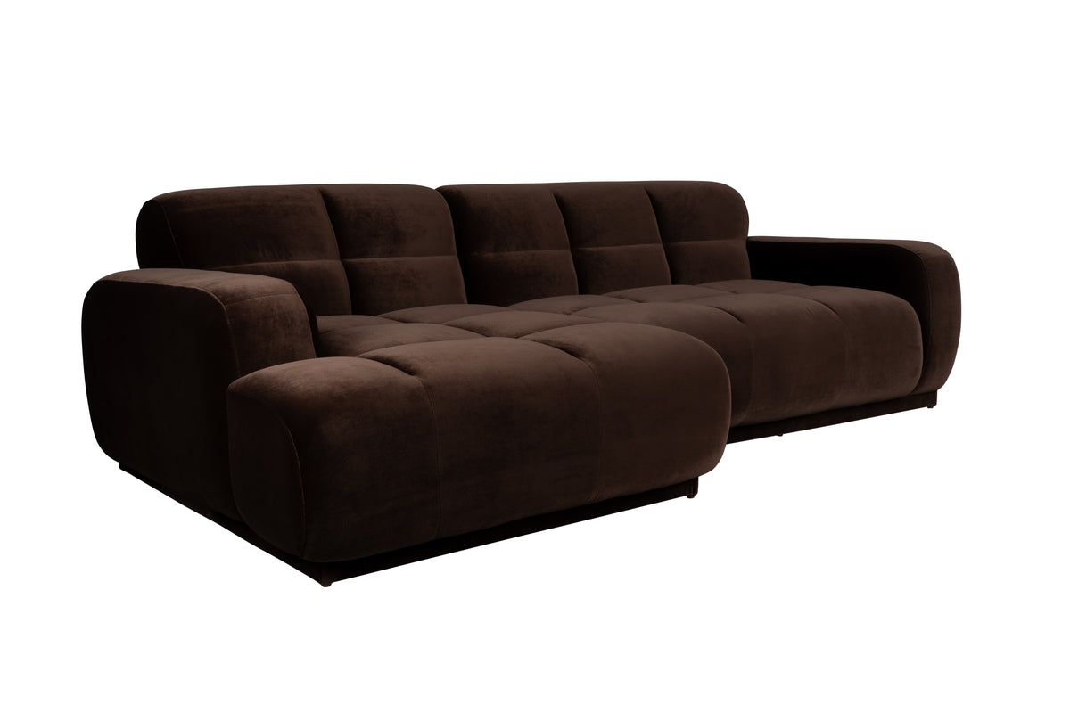 Zuiver Hazel 3,5-zitsbank Chaise Longue links Bruin