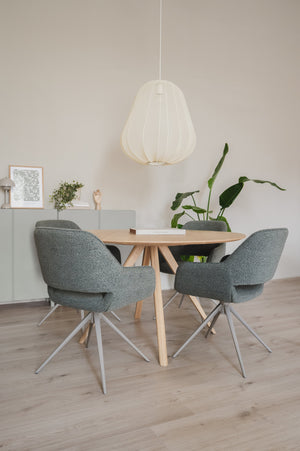 HelloChair HC09 Jex eetkamerstoel spinpoot bruin Sneak Linen