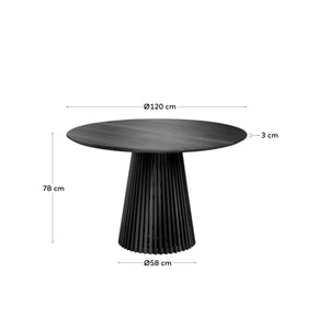 Kave Home Jeanette eettafel Ø120 cm Black