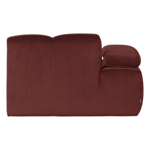 WOOOD Mojo 1-zits bank arm links velvet Kastanjebruin