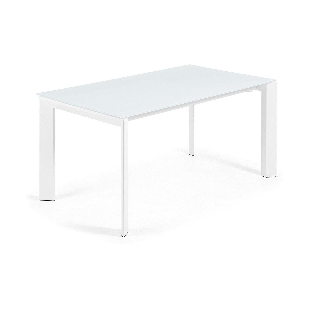 Kave Home Axis eettafel uitschuifbaar 160/220x90 cm Glas/Wit