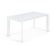 Kave Home Axis eettafel uitschuifbaar 160/220x90 cm Glas/Wit