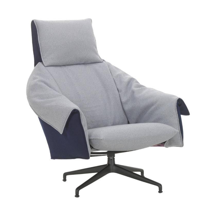 Vitra Bascule Highback fauteuil Cento Light Lavender / Electric Blue sterpoot diepzwart