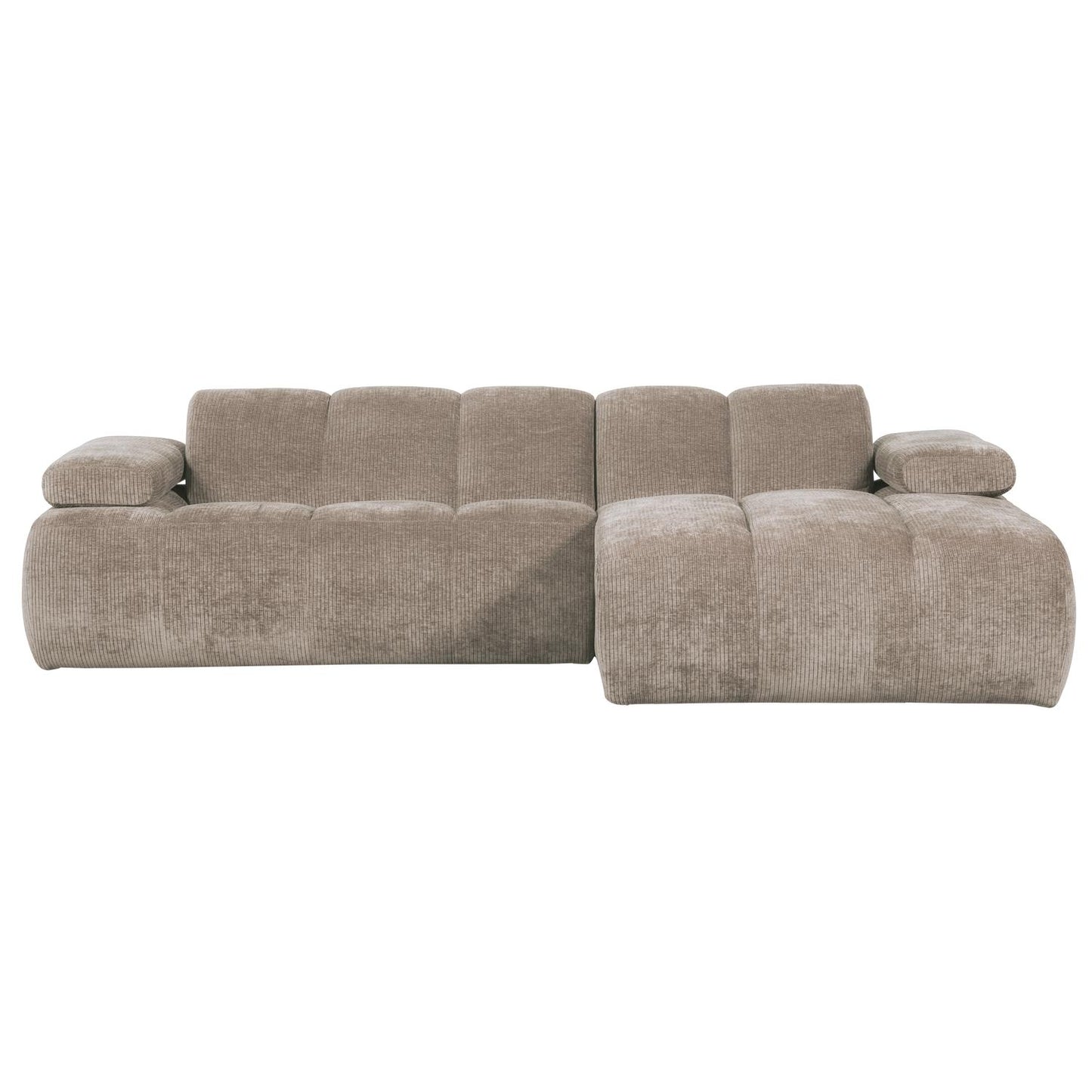 WOOOD Mojo chaise longue bank rechts ribstof Donkerzand