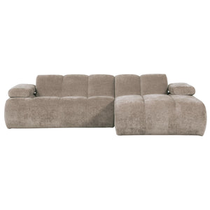 WOOOD Mojo chaise longue bank rechts ribstof Donkerzand