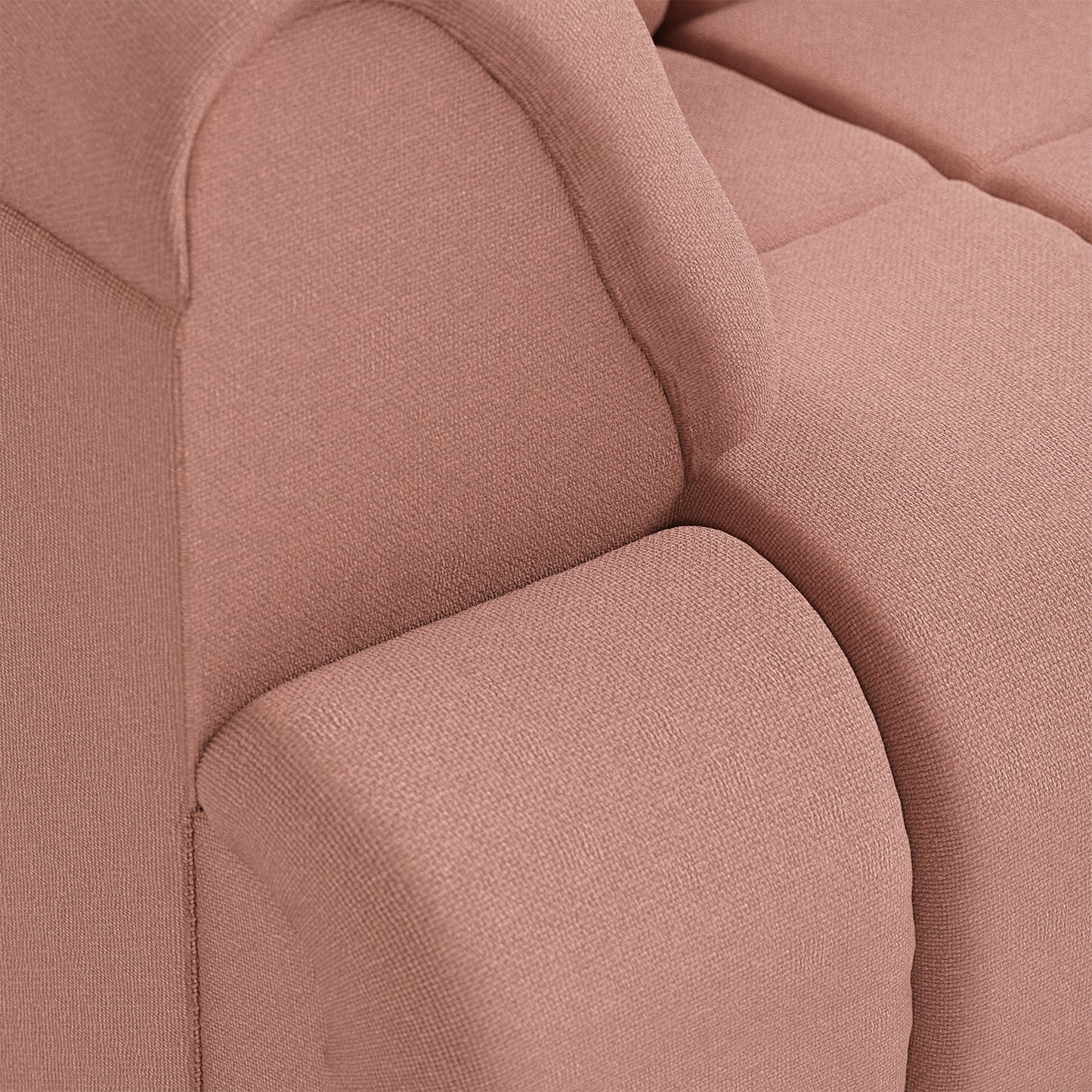 HKliving Wave bank left high arm Linen Dusty Rose