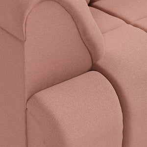 HKliving Wave bank left high arm Linen Dusty Rose