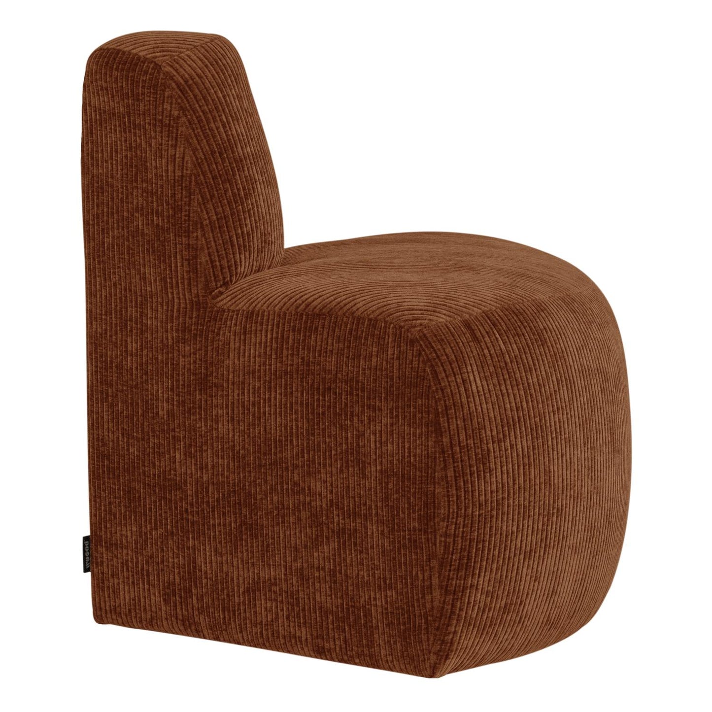 WOOOD Mojo Base eetbank hoek rond rugleuning rib Roestbruin