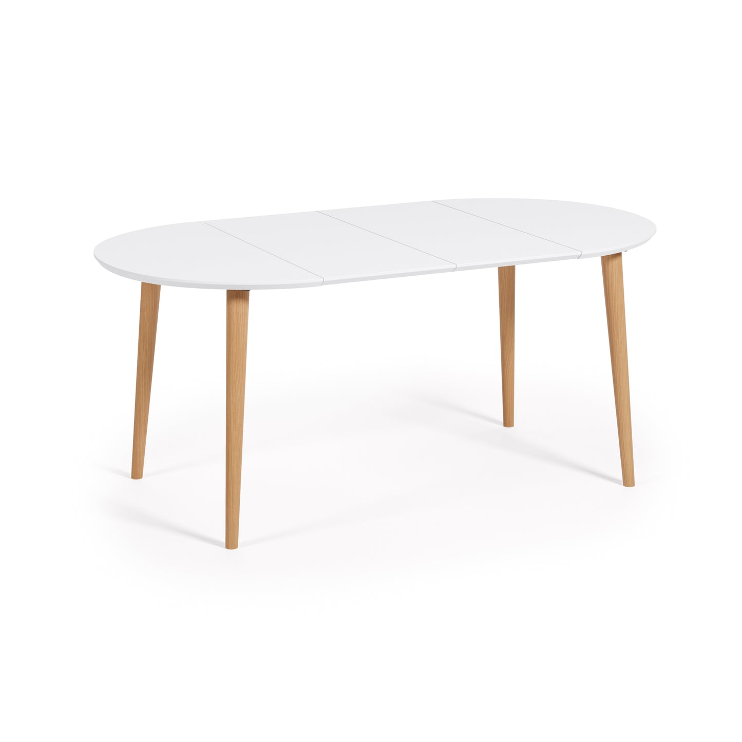 Kave Home Oqui eettafel uitschuifbaar rond Ø90 cm White/Natural