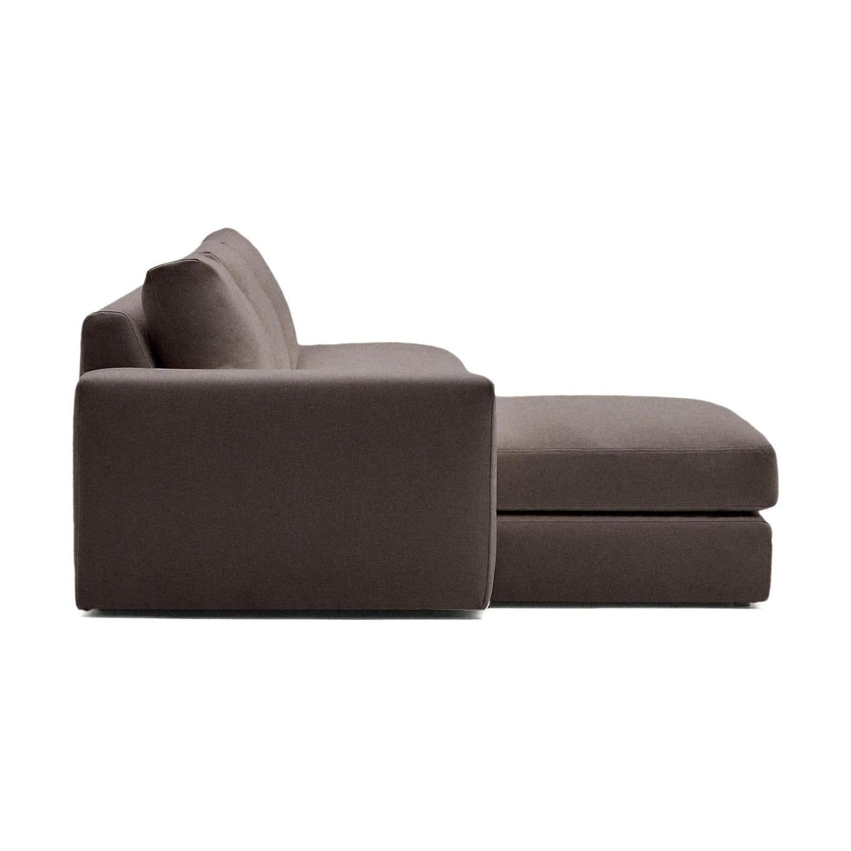 Kave Home Alea 5-zitsbank met chaise longue links Donkerbruin