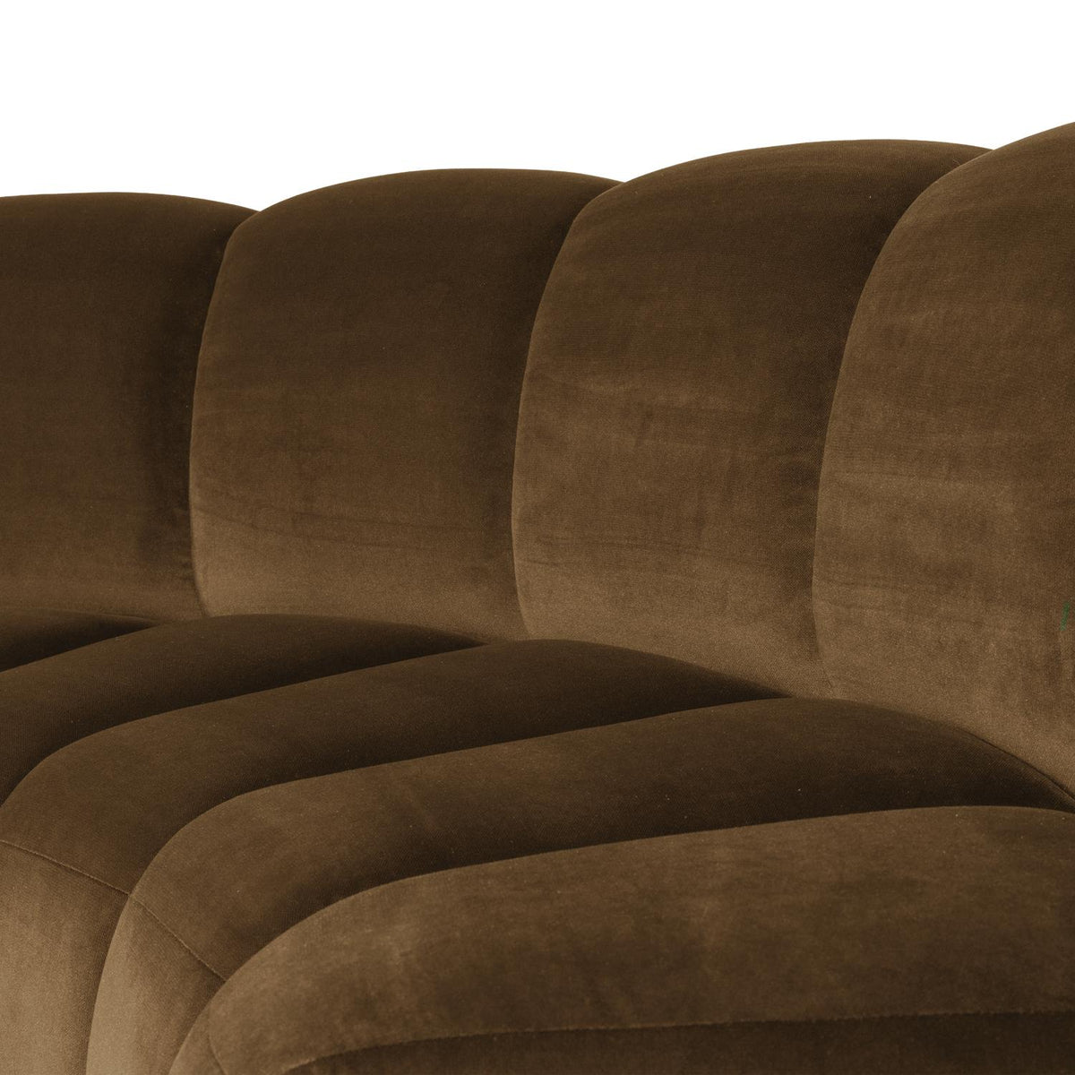 WOOOD Mojo eetbank halfronde hoek rugleuning velvet Honinggeel