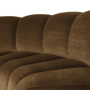 WOOOD Mojo eetbank halfronde hoek rugleuning velvet Honinggeel
