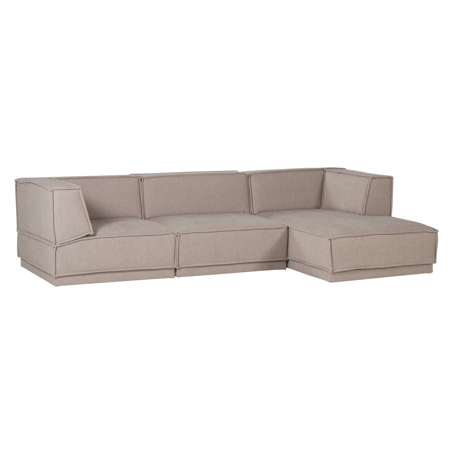 WOOOD Manu 3-zitsbank chaise longue rechts Naturel