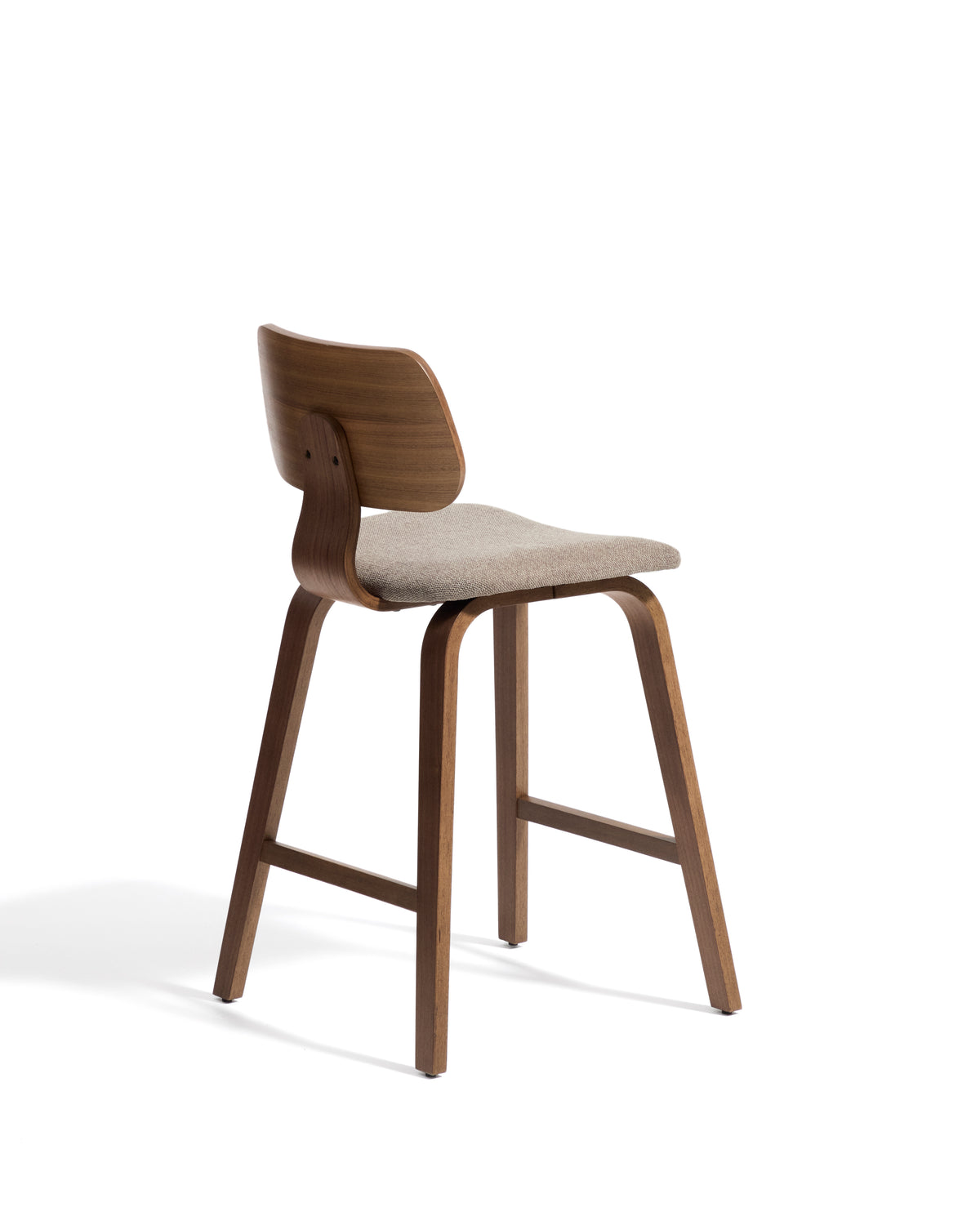 Kave Home Gena barkruk H66 chenille Grey/Dark Brown