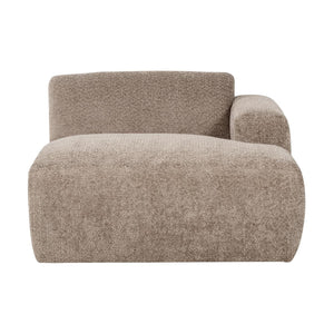 WOOOD Mojo Base chaise longue bank arm rechts wollig Donkerzand