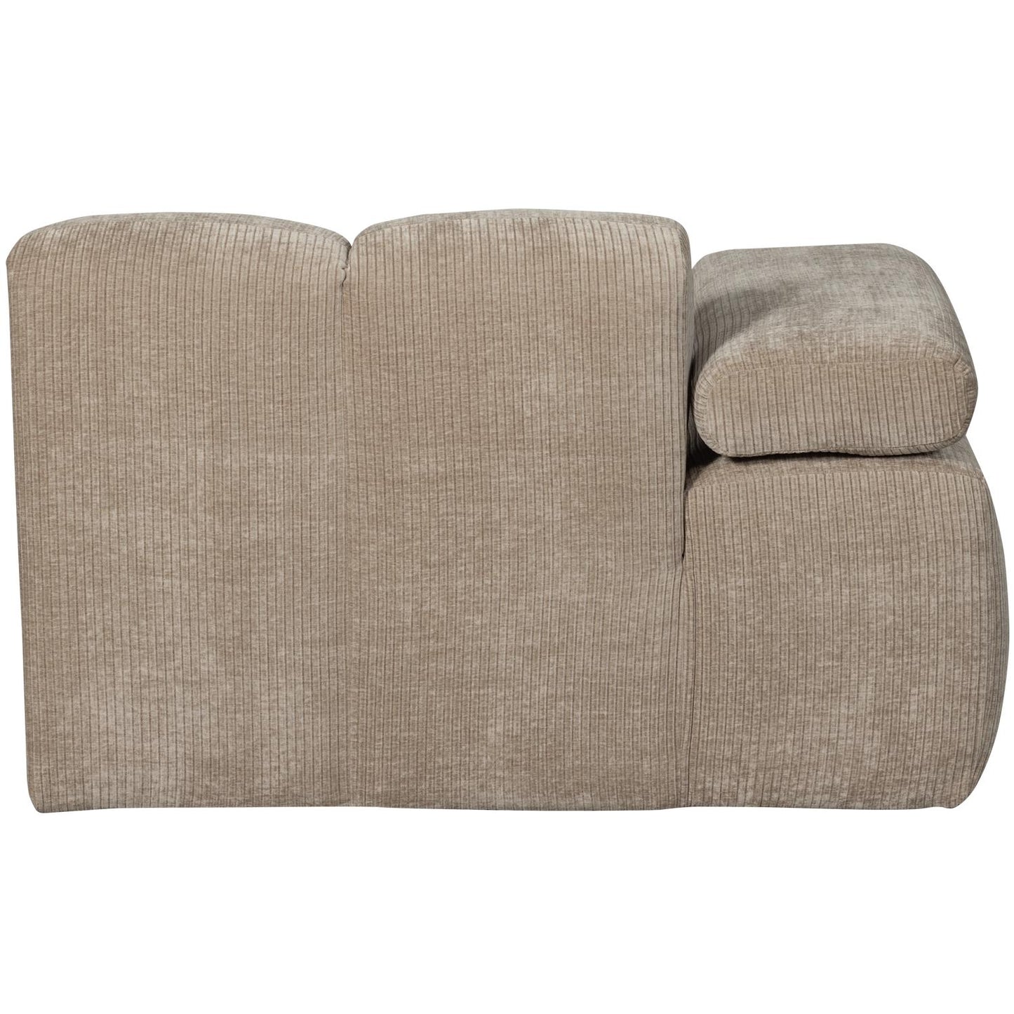 WOOOD Mojo chaise longue bank arm links ribstof Donkerzand