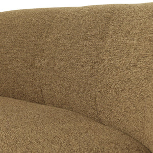 WOOOD Mojo Base eetbank halfronde hoek rugleuning bouclé Geel/Bruin