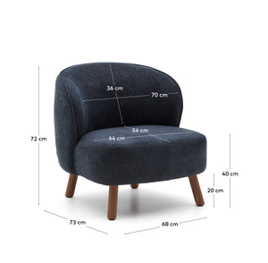 Kave Home Ulit fauteuil Dark Blue walnoot