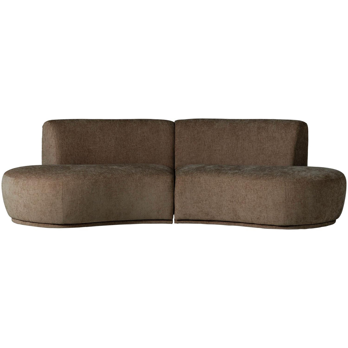 WOOOD Batavier 4-zits bank halfrond velvet Bruin Melange
