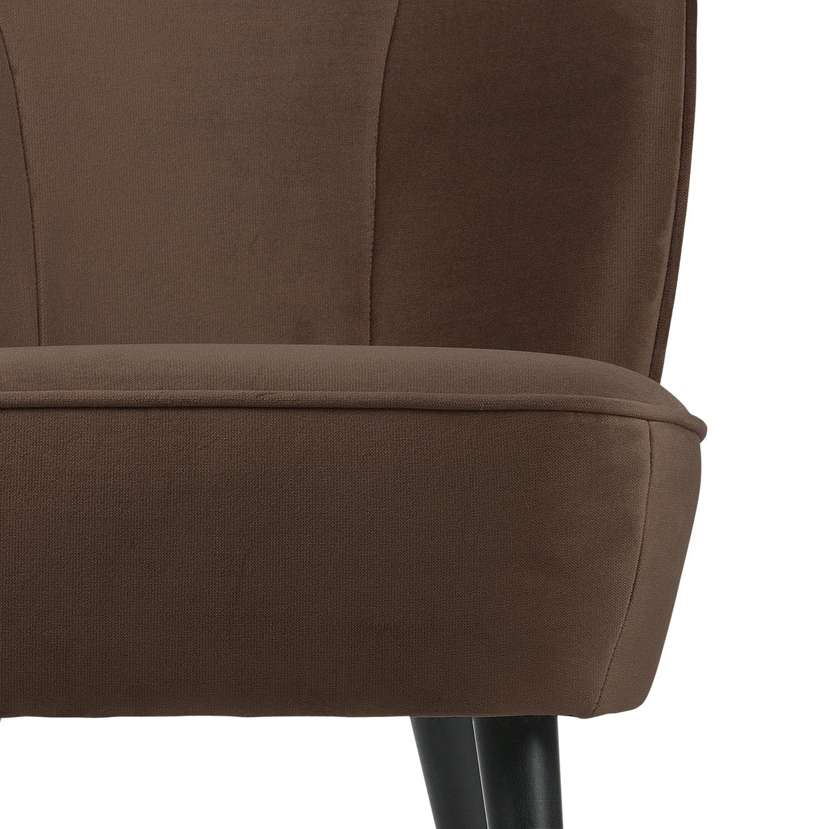 WOOOD Sara fauteuil velvet Donkerbruin