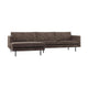 WOOOD Rodeo bank chaise longue links ribstof Bruin