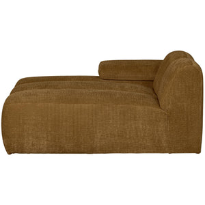 WOOOD Mojo chaise longue bank arm links ribstof Honinggeel