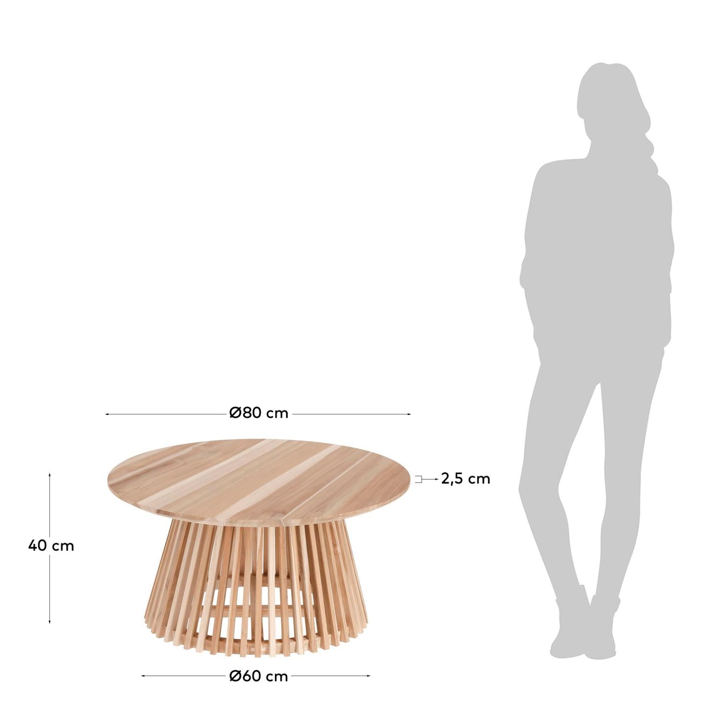 Kave Home Jeanette salontafel Ø80 cm Naturel