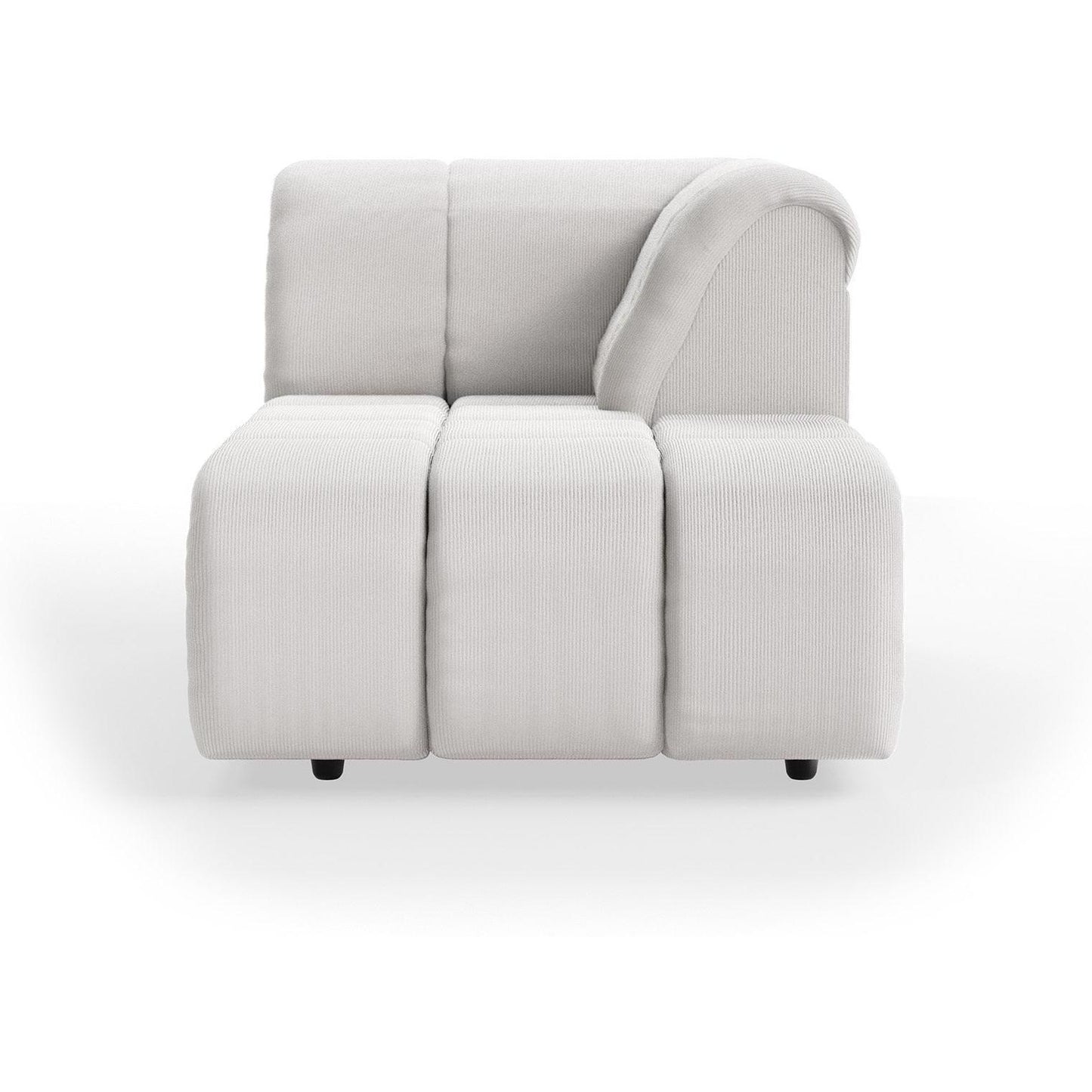 HKliving Wave bank right divan Corduroy Rib Cream