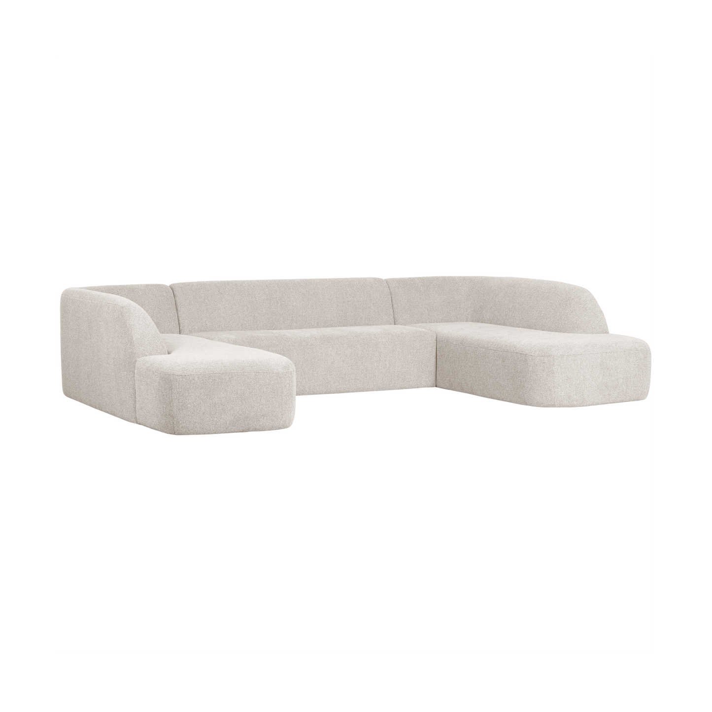 WOOOD Sloping U-vorm bank Pearl Melange