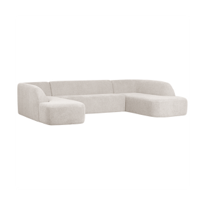 WOOOD Sloping U-vorm bank Pearl Melange