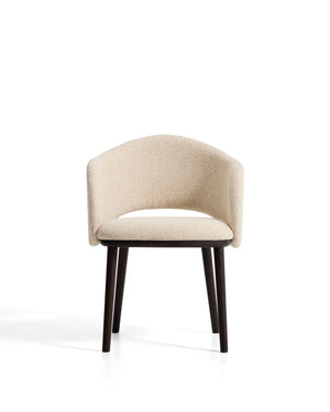 Kave Home Maina eetkamerstoel dik chenille Beige zwart
