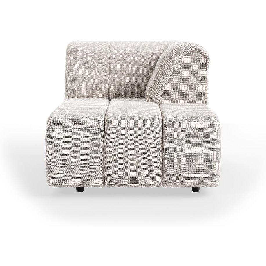 HKliving Wave bank right divan Sneak Light Grey