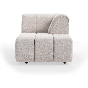 HKliving Wave bank right divan Sneak Light Grey
