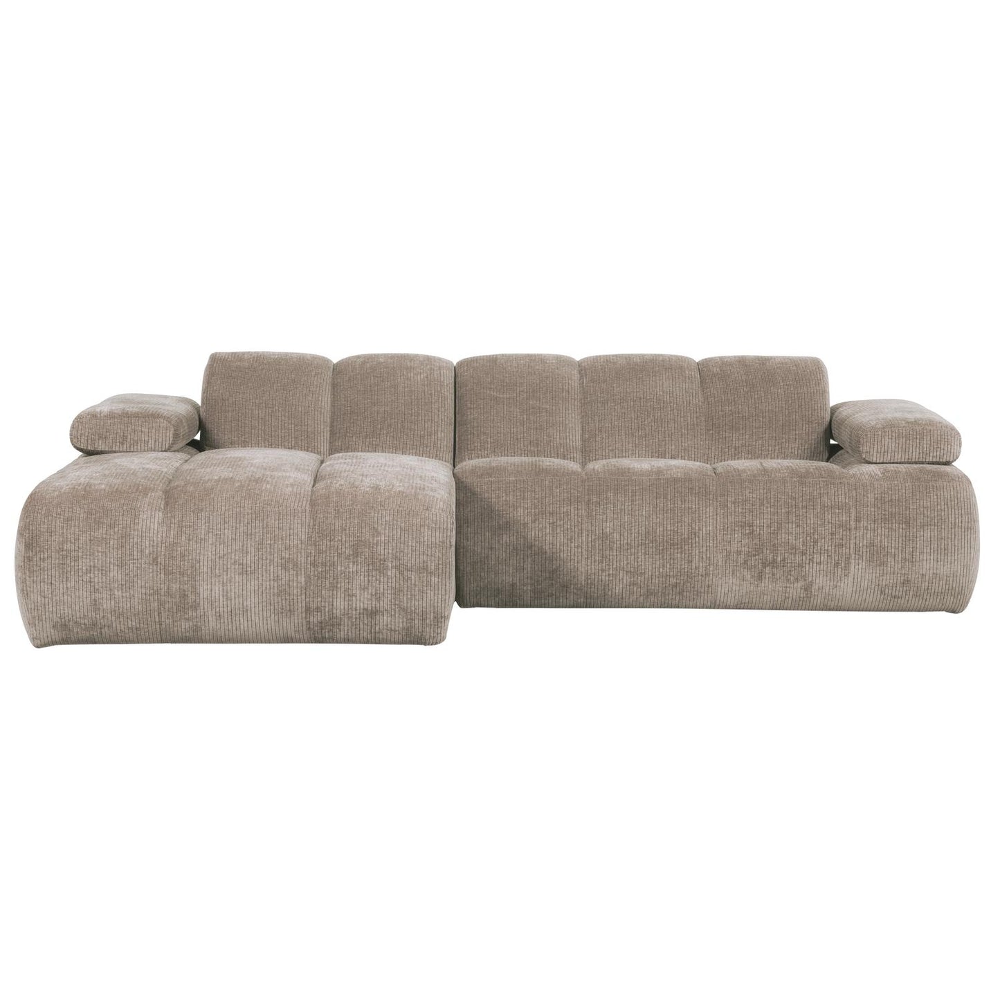WOOOD Mojo chaise longue bank links ribstof Donkerzand