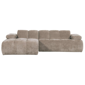 WOOOD Mojo chaise longue bank links ribstof Donkerzand
