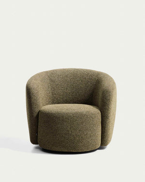Kave home Odenia brandvertragende bouclé Olive green