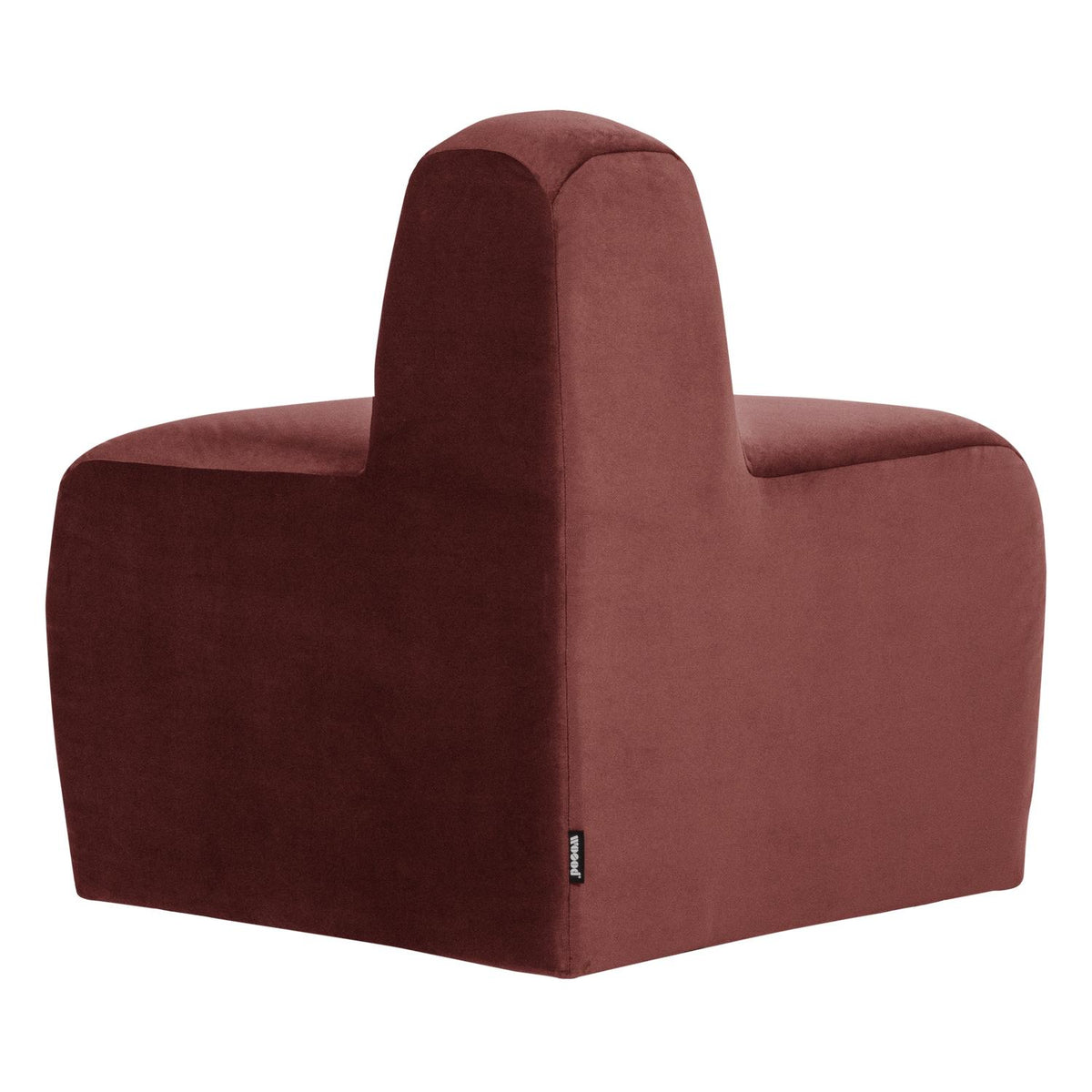 WOOOD Mojo Base eetbank hoek rond rugleuning velvet Kastanjebruin
