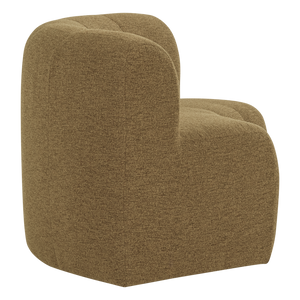 WOOOD Mojo Base eetbank halfronde hoek rugleuning bouclé Geel/Bruin
