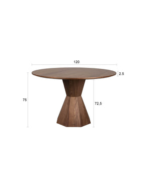 Zuiver Lotus eettafel Ø120 cm Walnoot