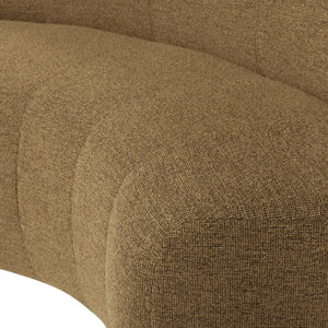 WOOOD Mojo Base eetbank halfronde hoek rugleuning bouclé Geel/Bruin