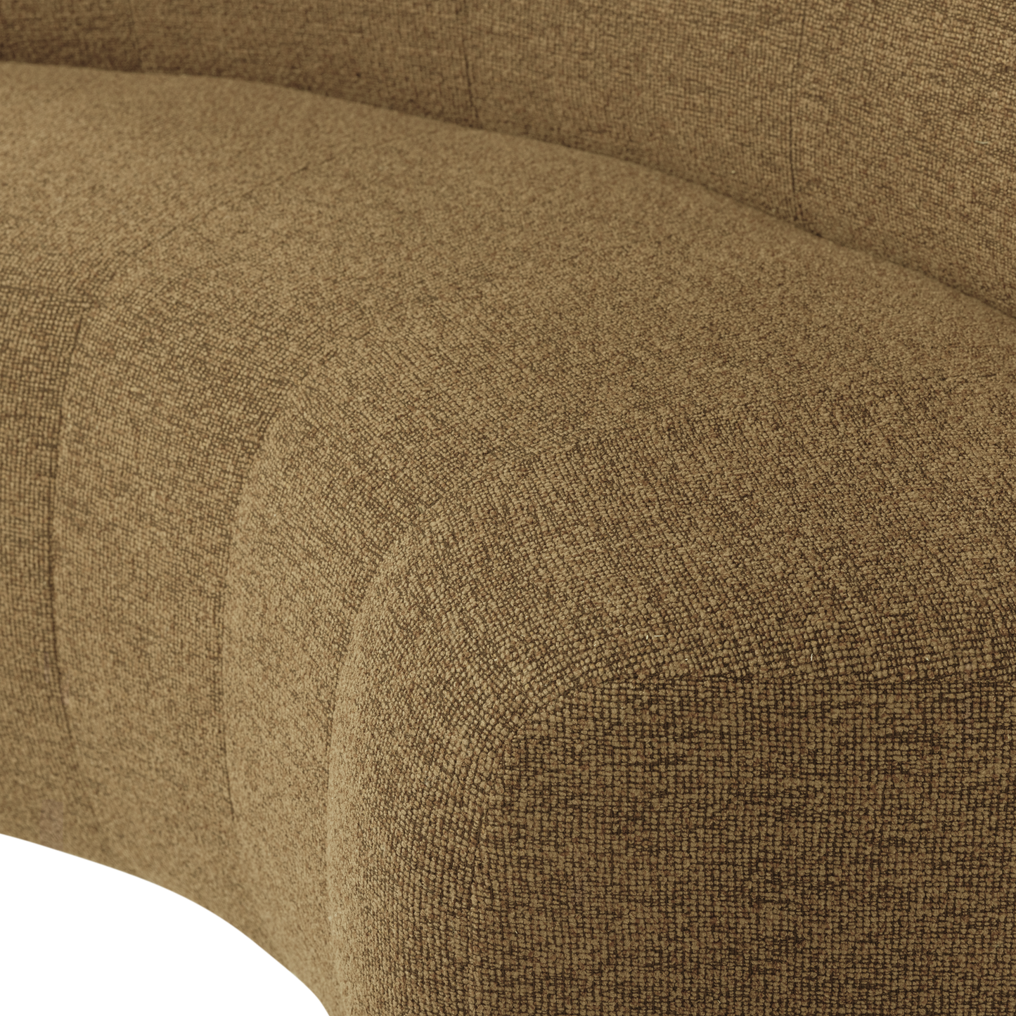 WOOOD Mojo Base eetbank halfronde hoek rugleuning bouclé Geel/Bruin
