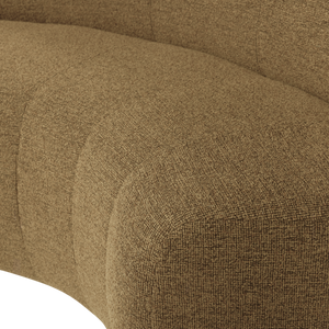 WOOOD Mojo Base eetbank halfronde hoek rugleuning bouclé Geel/Bruin
