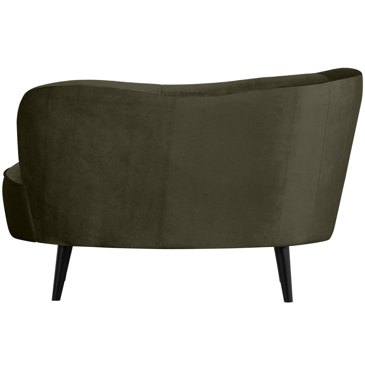 WOOOD Sara lounge fauteuil links velvet Warm Groen