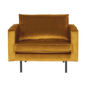 WOOOD Rodeo fauteuil velvet Okergeel