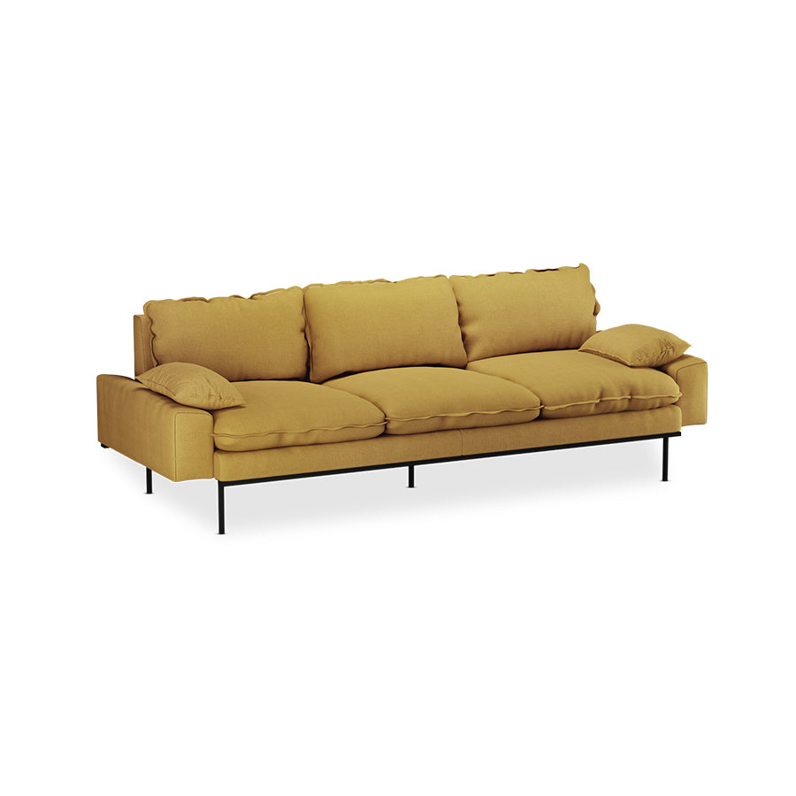 HKliving Retro 4-zitsbank Linen Burnt Ochre