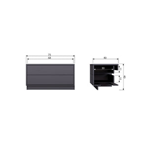 WOOOD Finca tv-meubel 75 cm Diepzwart