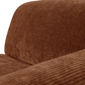 WOOOD Mojo Base chaise longue bank arm rechts rib Roestbruin