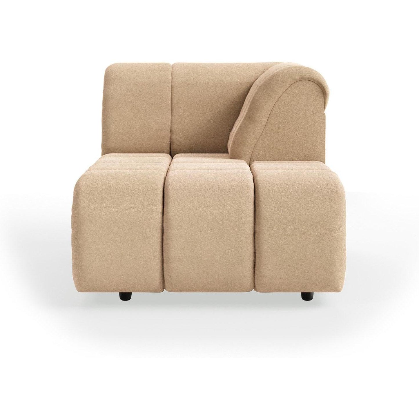 HKliving Wave bank right divan Royal Velvet Cream